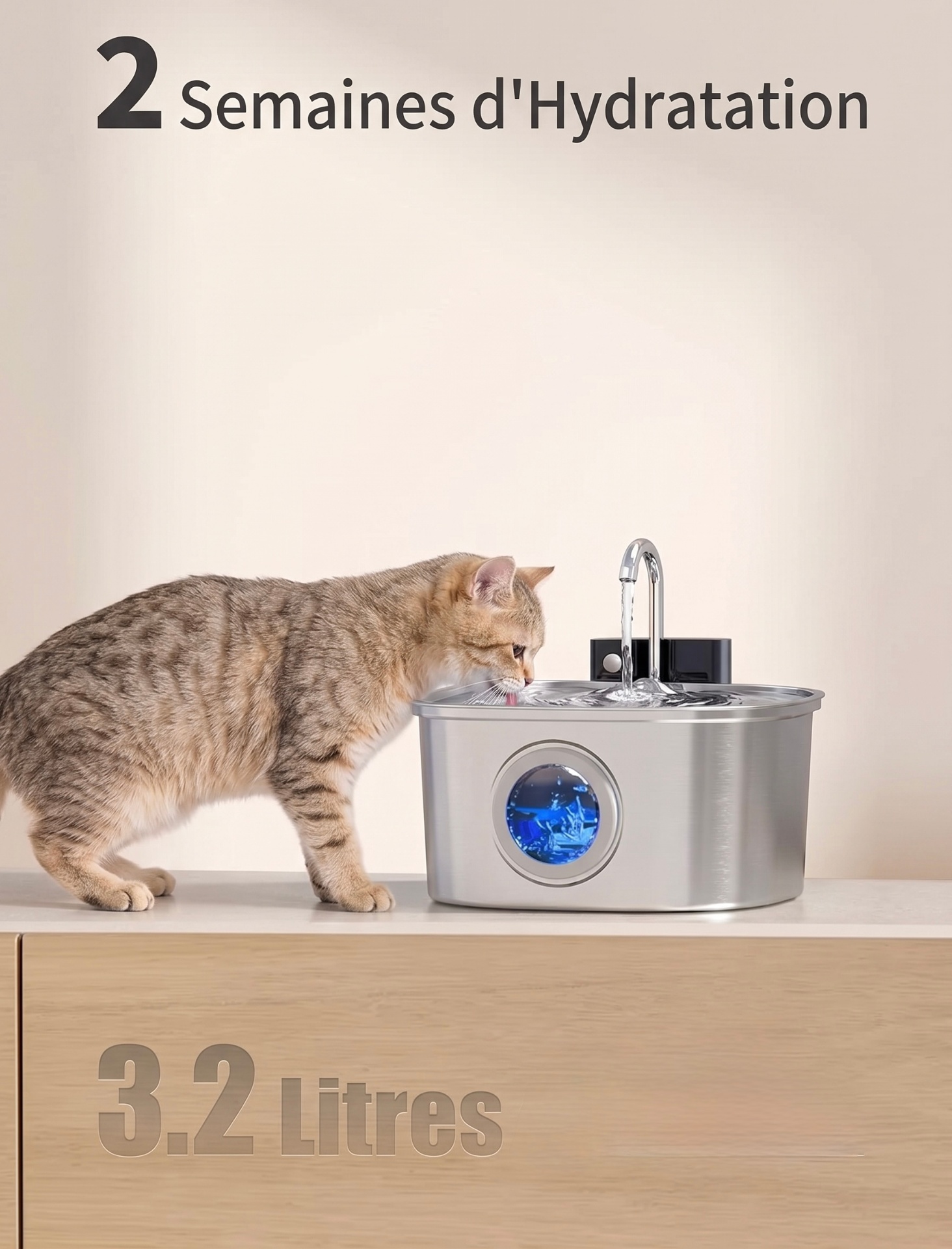 3,2 L d'eau fraîche.
